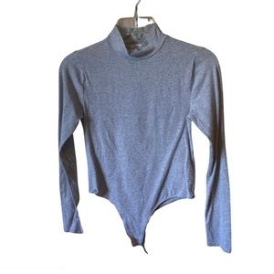 Grey mock turtle neck bodysuit